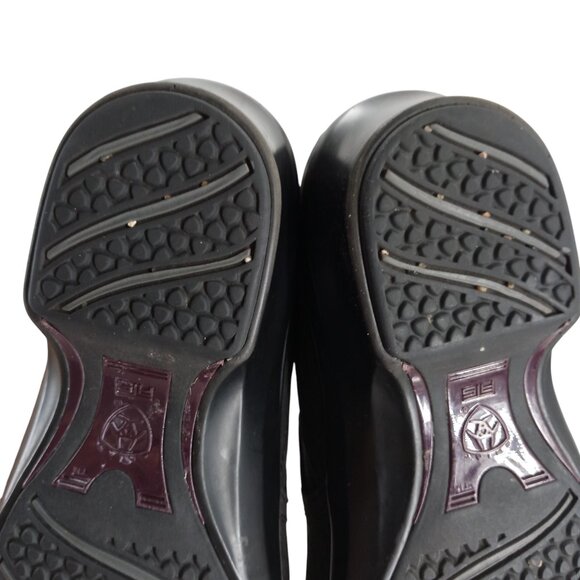 Ariat Expert Clog Black Wedge Leather Paisley Size 7 Comfort Western Slip On - Picture 8 of 15